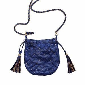 Rachel Rachel Roy Blue Quilted Crossbody Bag with Tassels